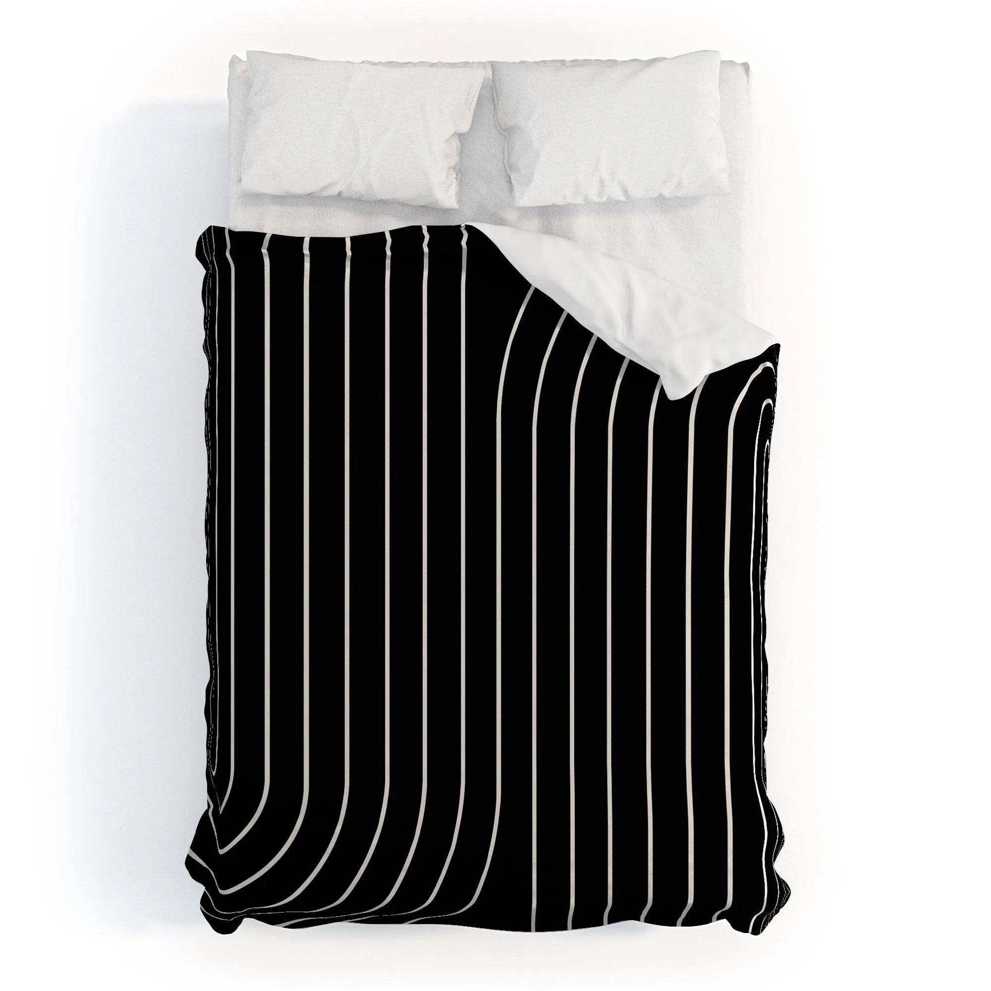 MINIMAL LINE CURVATURE BLACK DUVET / COMFORTER