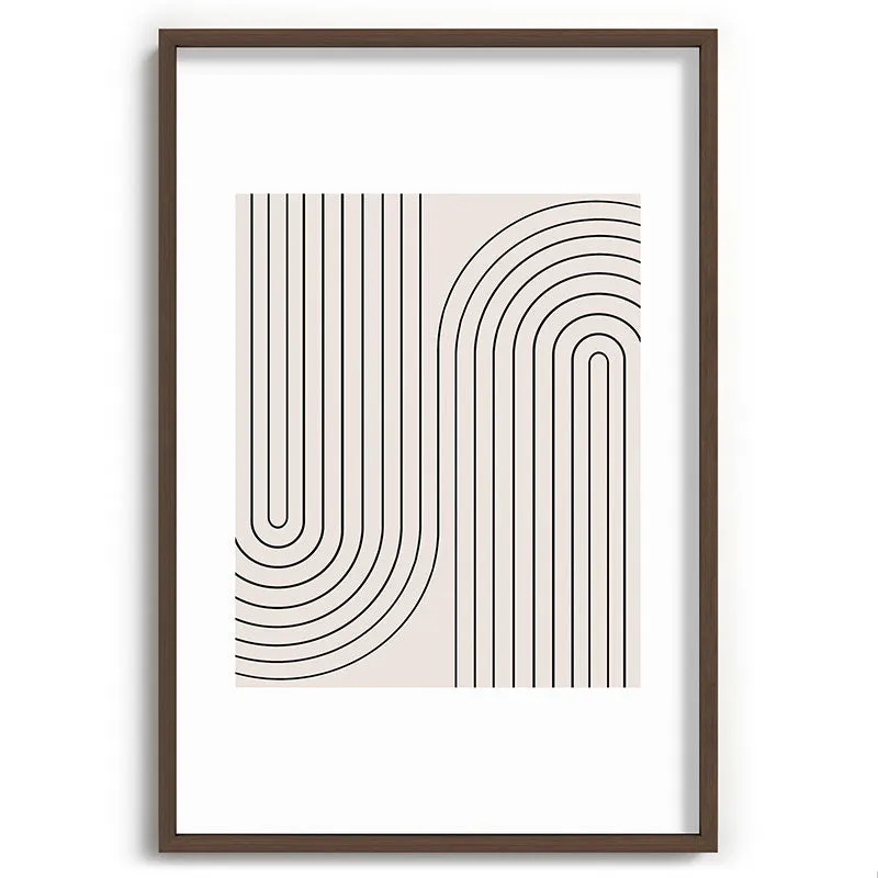 Minimal Line Curvature White Recessed Framing Rectangle