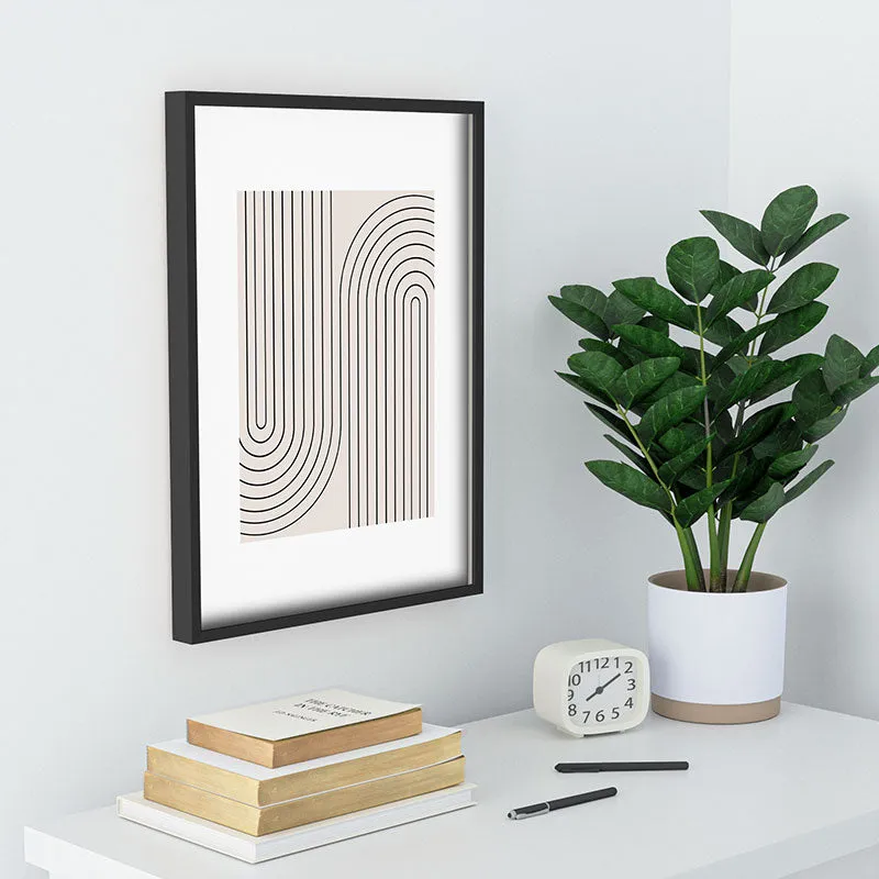 Minimal Line Curvature White Recessed Framing Rectangle
