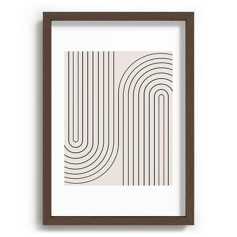 Minimal Line Curvature White Recessed Framing Rectangle