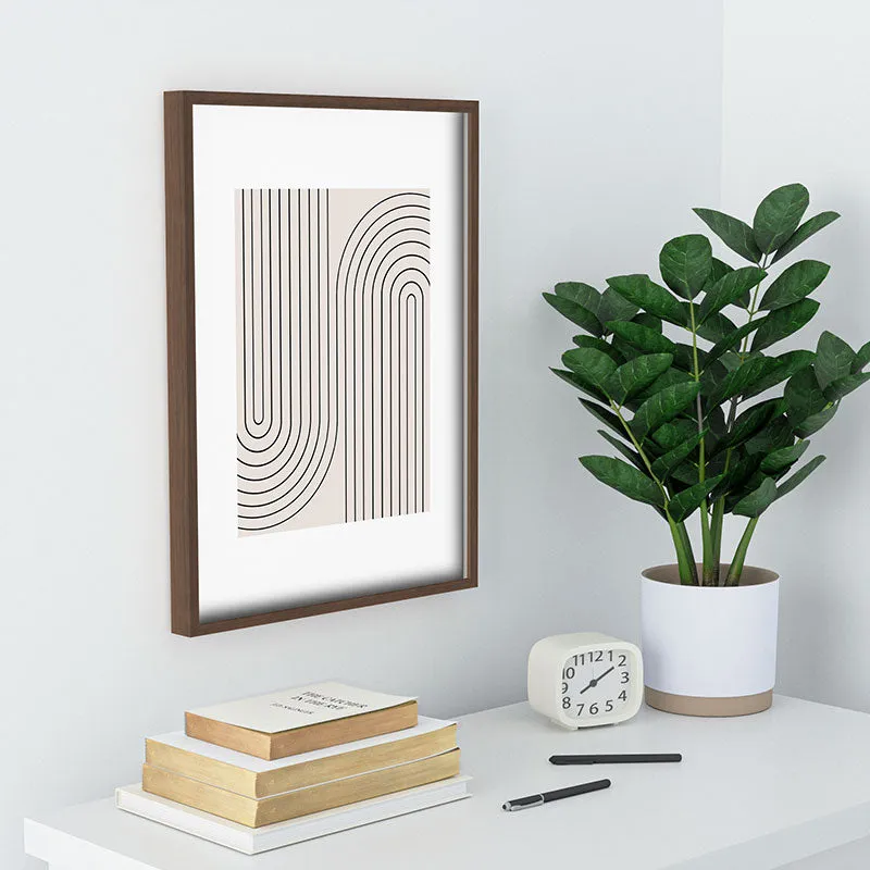 Minimal Line Curvature White Recessed Framing Rectangle