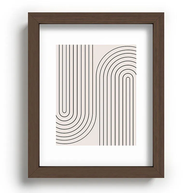 Minimal Line Curvature White Recessed Framing Rectangle