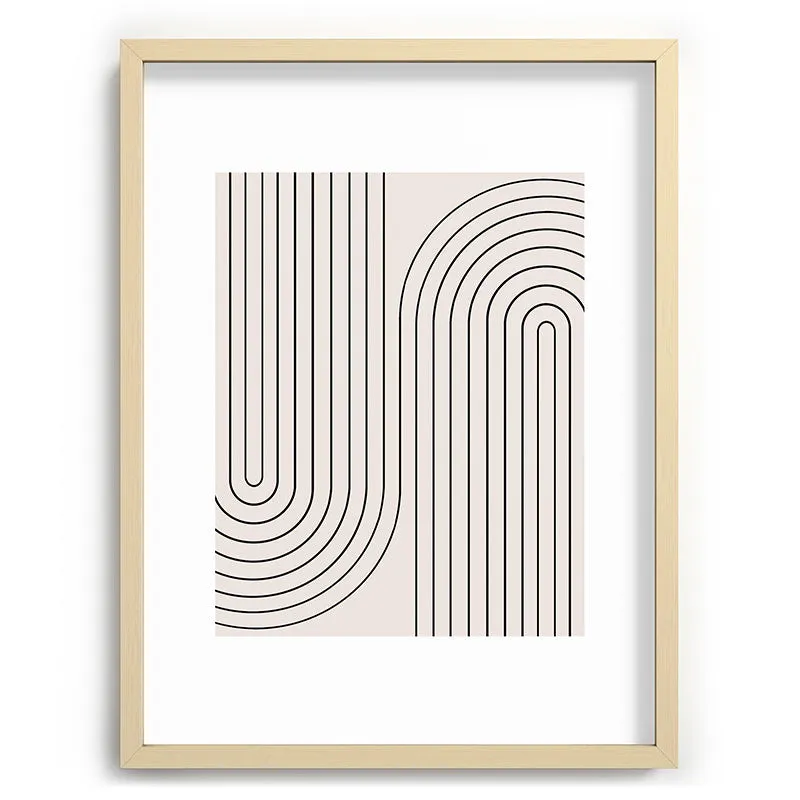 Minimal Line Curvature White Recessed Framing Rectangle