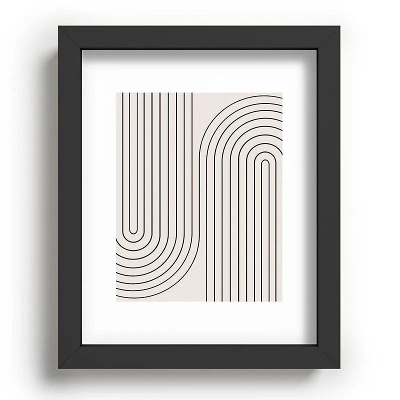 Minimal Line Curvature White Recessed Framing Rectangle