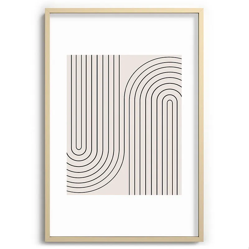Minimal Line Curvature White Recessed Framing Rectangle