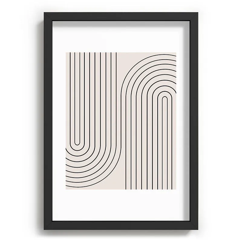 Minimal Line Curvature White Recessed Framing Rectangle