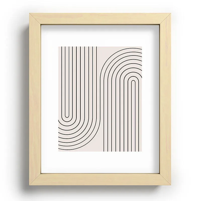 Minimal Line Curvature White Recessed Framing Rectangle