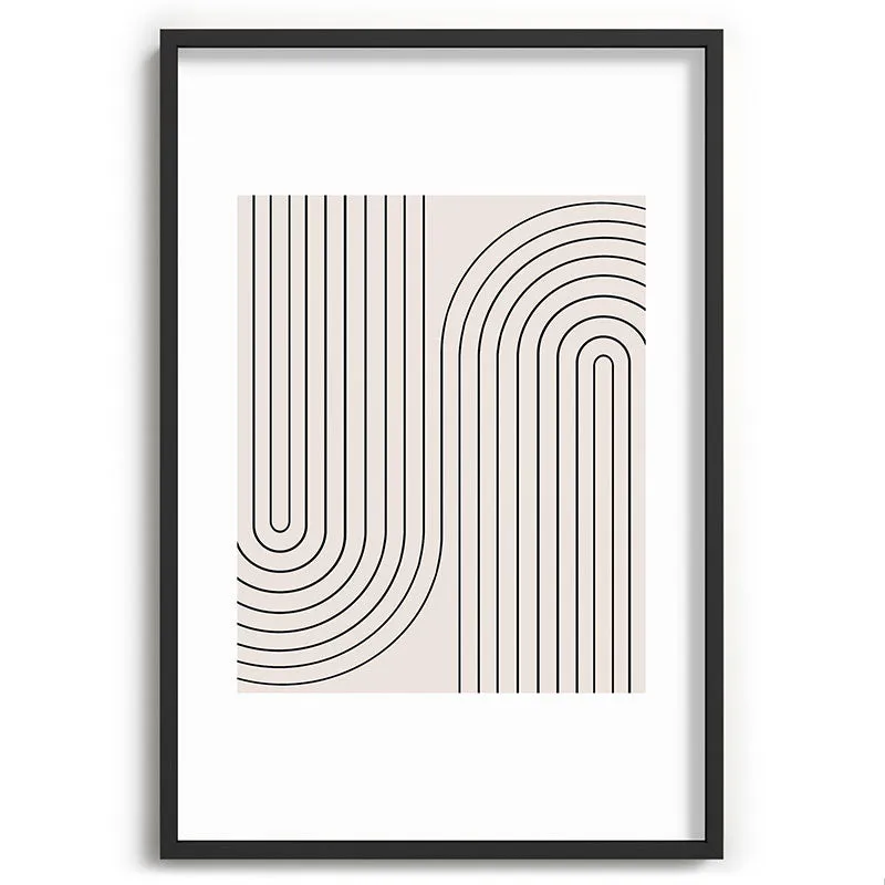 Minimal Line Curvature White Recessed Framing Rectangle