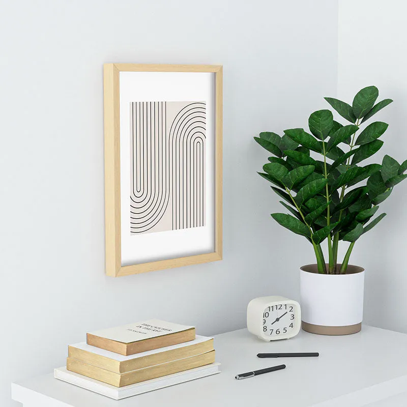 Minimal Line Curvature White Recessed Framing Rectangle