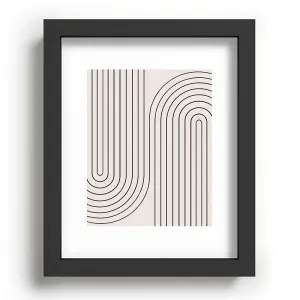Minimal Line Curvature White Recessed Framing Rectangle