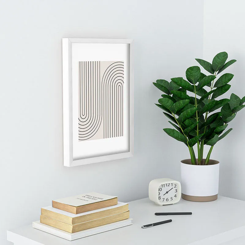 Minimal Line Curvature White Recessed Framing Rectangle