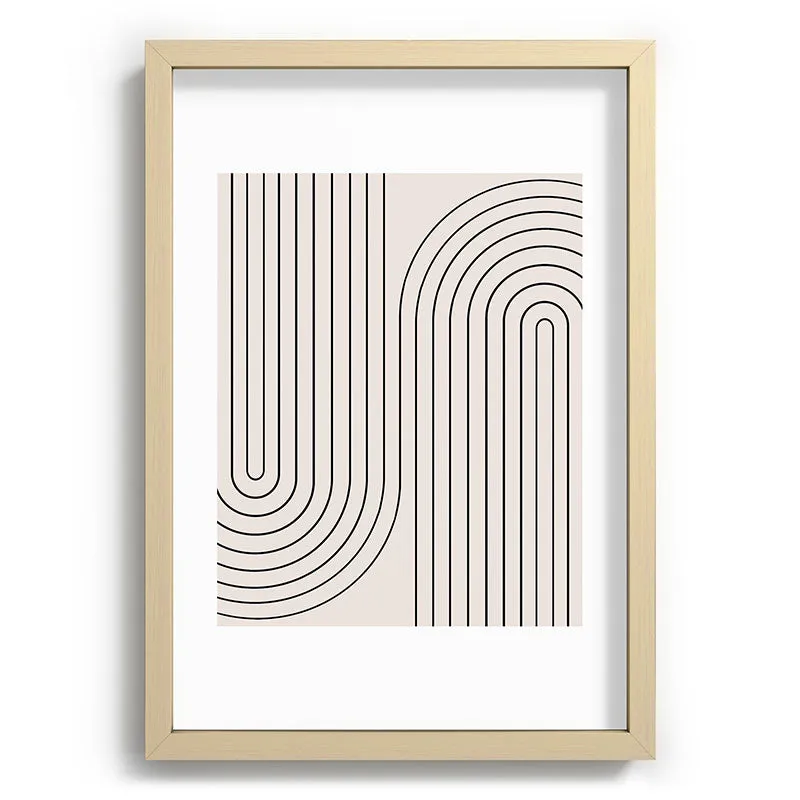 Minimal Line Curvature White Recessed Framing Rectangle
