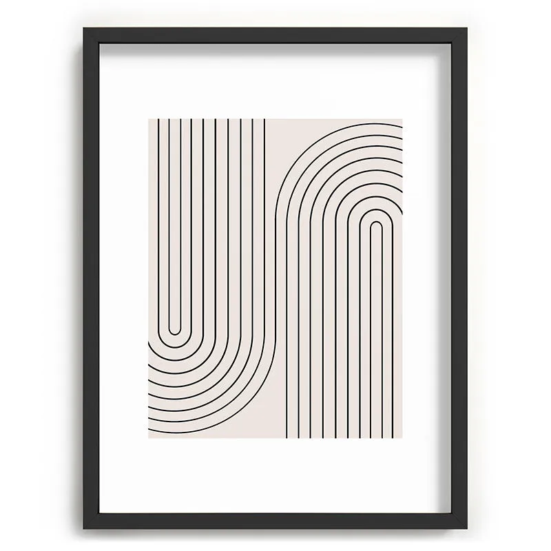 Minimal Line Curvature White Recessed Framing Rectangle