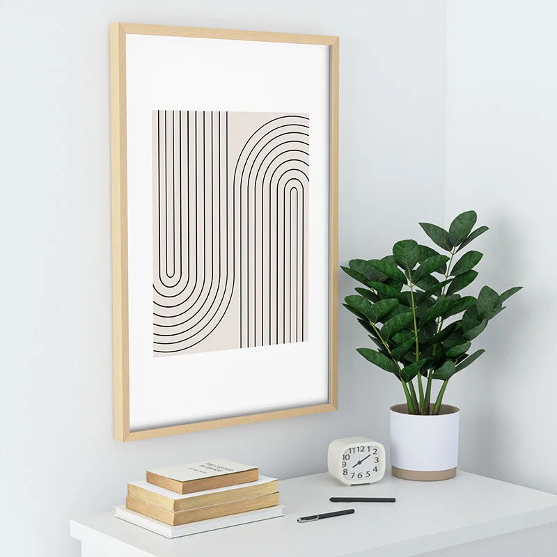 Minimal Line Curvature White Recessed Framing Rectangle