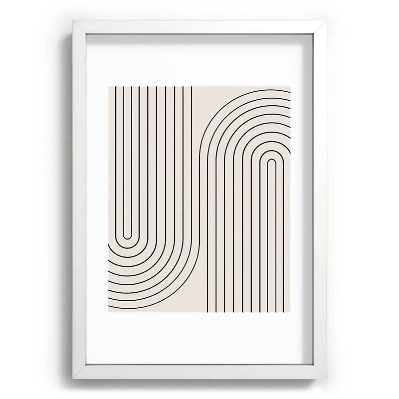 Minimal Line Curvature White Recessed Framing Rectangle