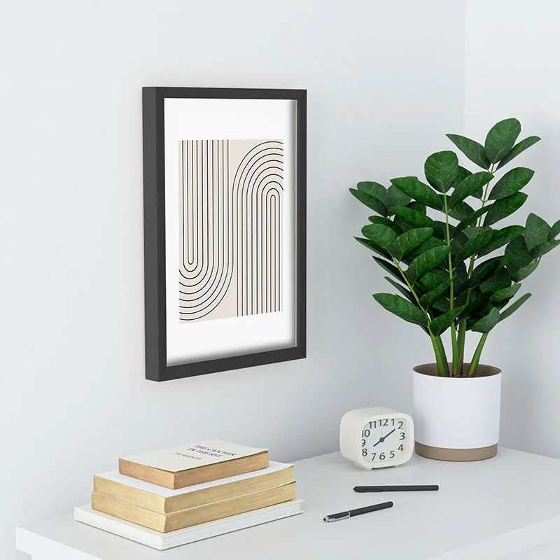 Minimal Line Curvature White Recessed Framing Rectangle