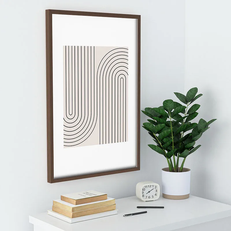 Minimal Line Curvature White Recessed Framing Rectangle