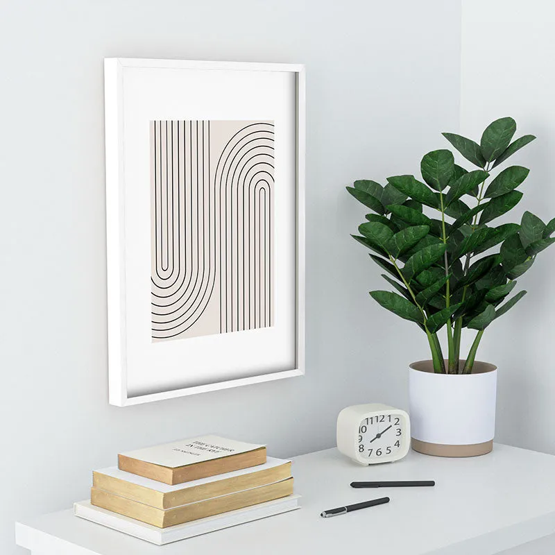 Minimal Line Curvature White Recessed Framing Rectangle