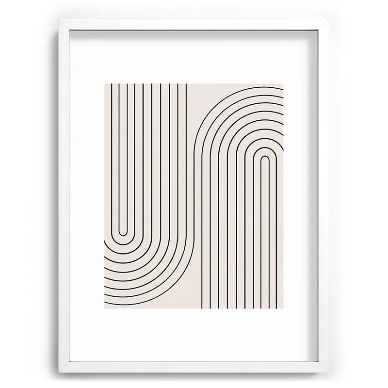 Minimal Line Curvature White Recessed Framing Rectangle