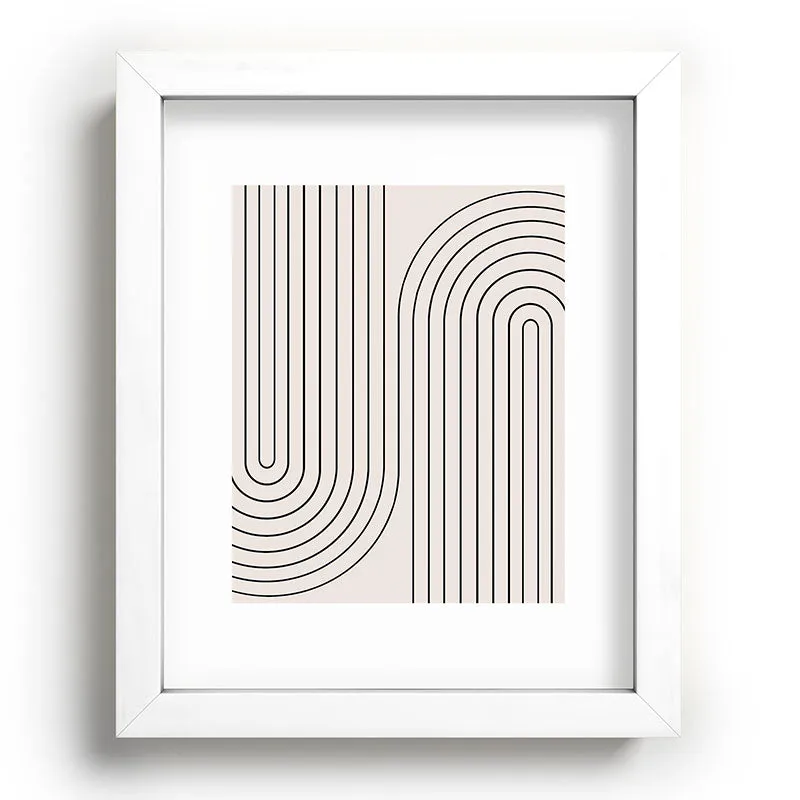 Minimal Line Curvature White Recessed Framing Rectangle