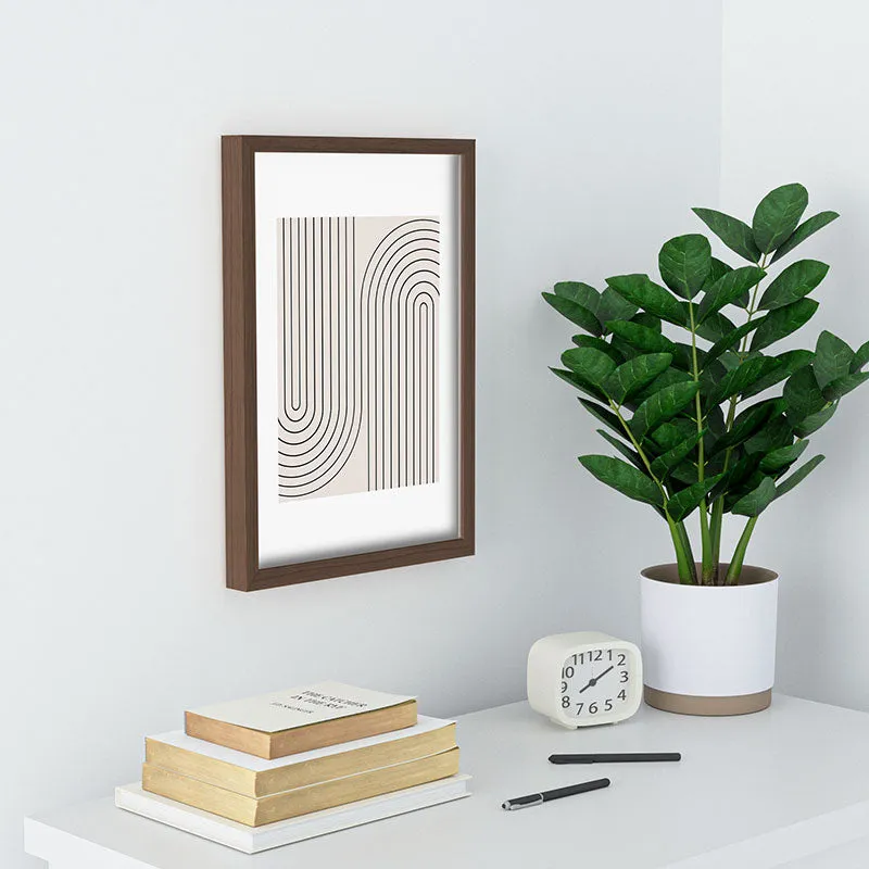 Minimal Line Curvature White Recessed Framing Rectangle