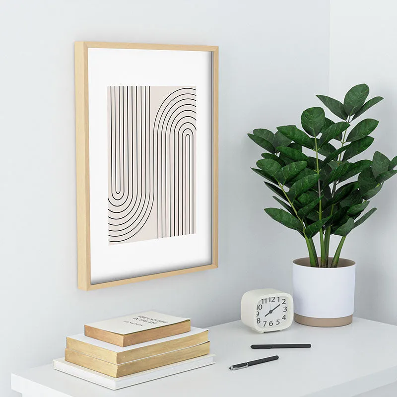 Minimal Line Curvature White Recessed Framing Rectangle