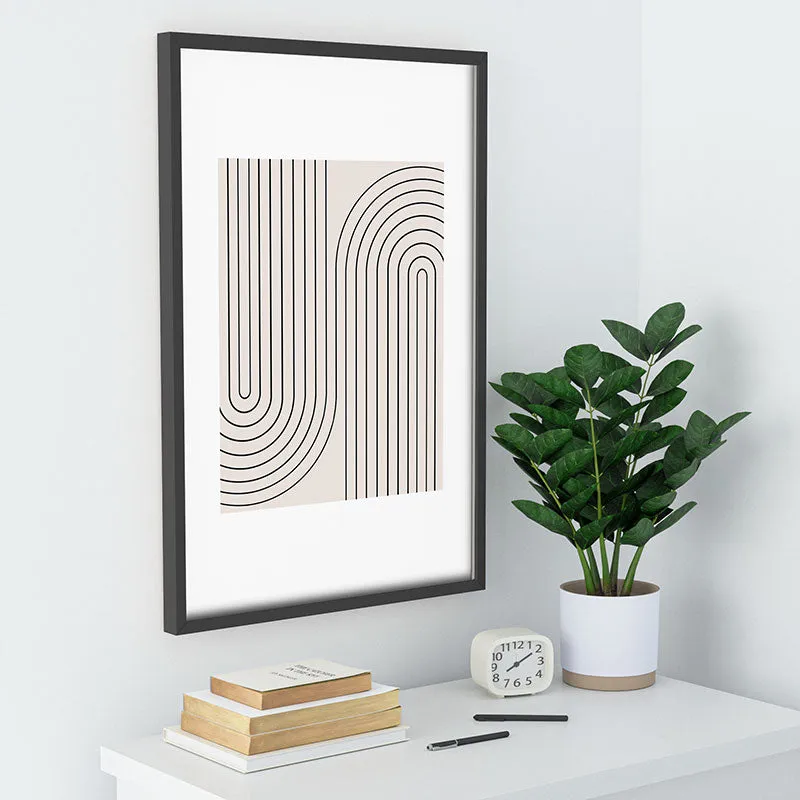 Minimal Line Curvature White Recessed Framing Rectangle
