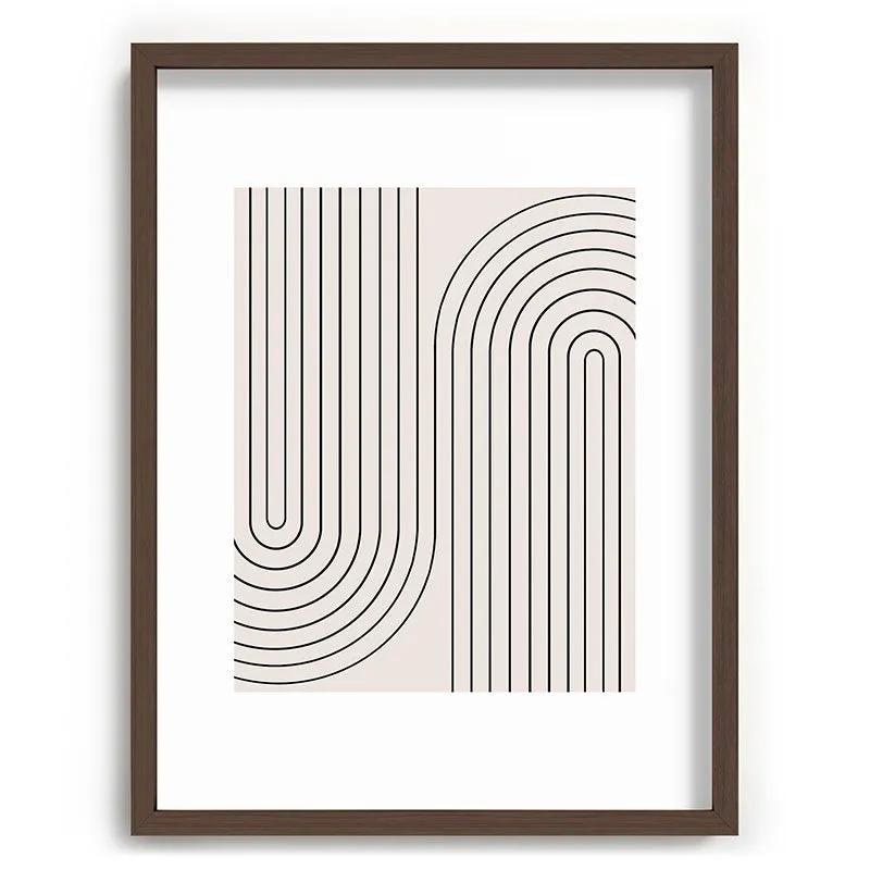 Minimal Line Curvature White Recessed Framing Rectangle