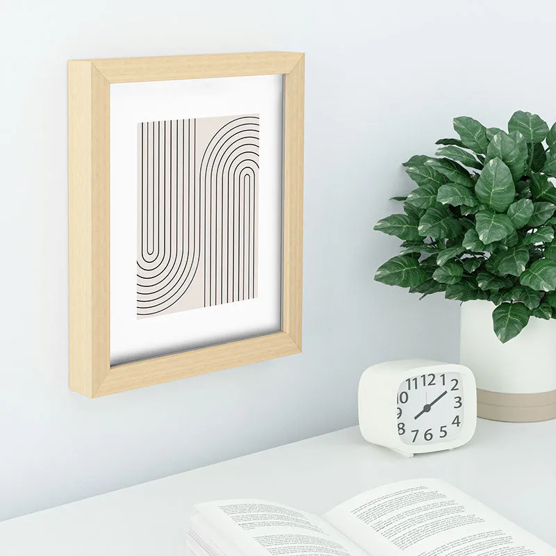 Minimal Line Curvature White Recessed Framing Rectangle