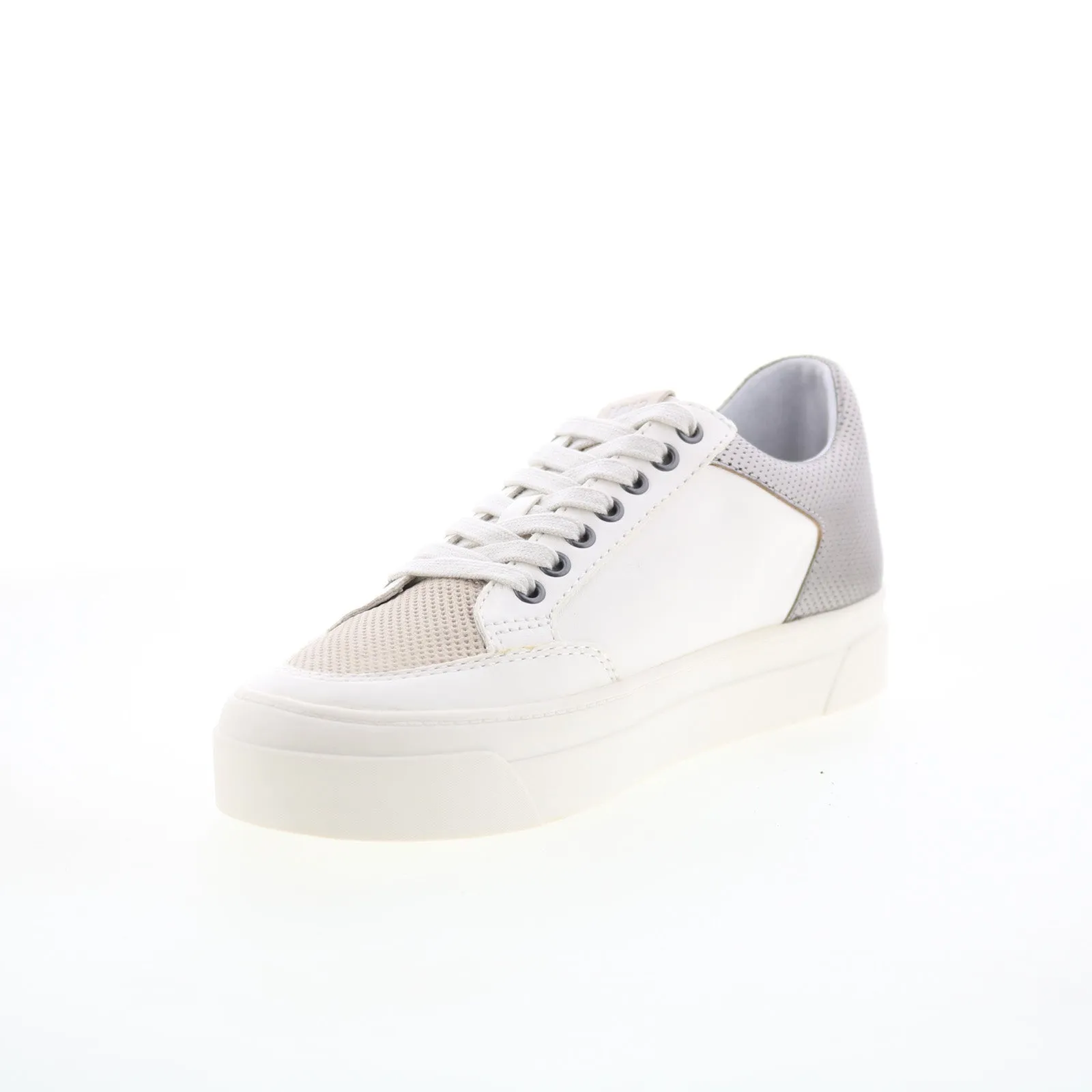 Miz Mooz Alpps Womens White Leather Lace Up Lifestyle Sneakers Shoes