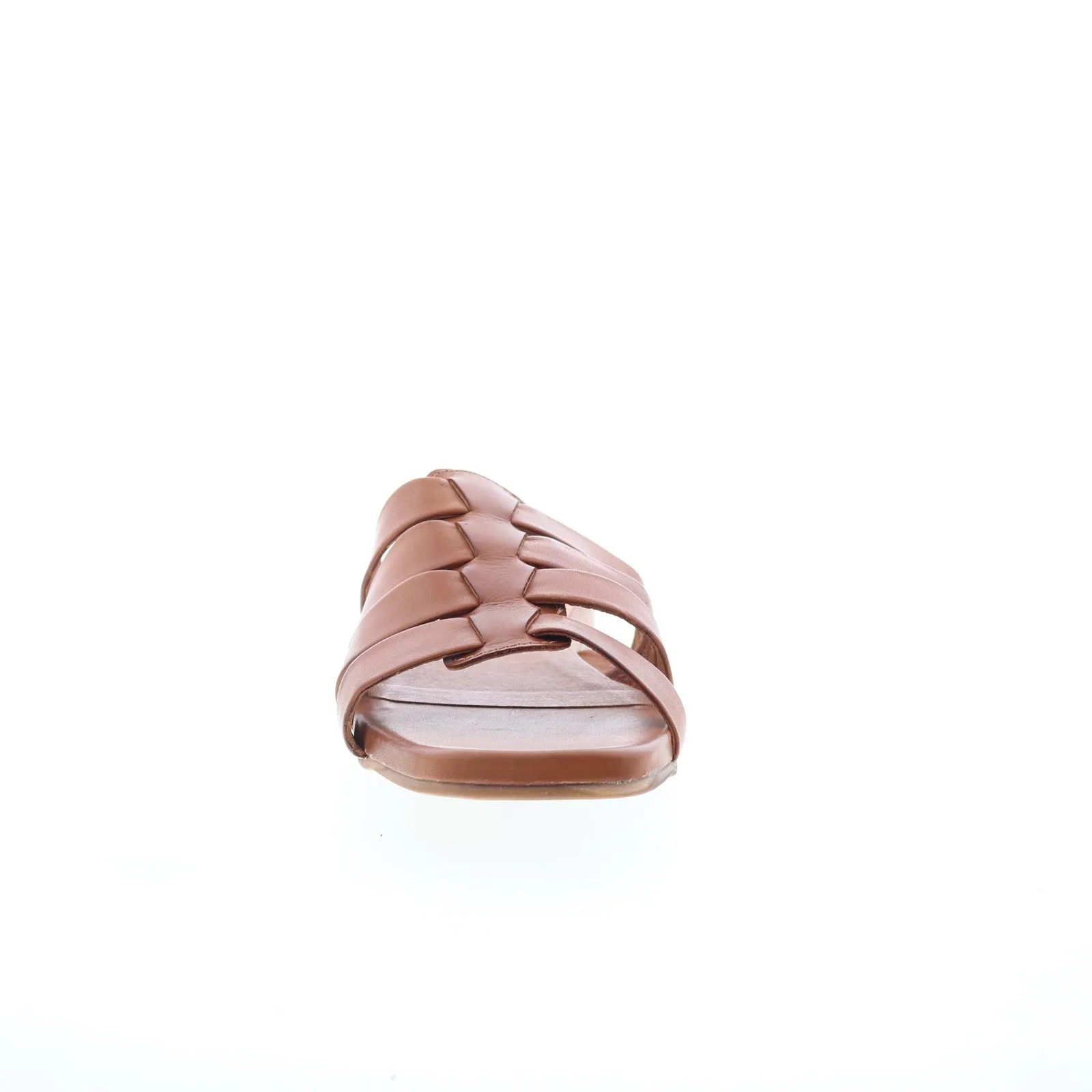 Miz Mooz Preppy Womens Brown Leather Slip On Slides Sandals Shoes