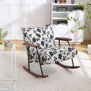 Modern Accent Chair Arm Chair Living Room Rocking Chair Metal Frame