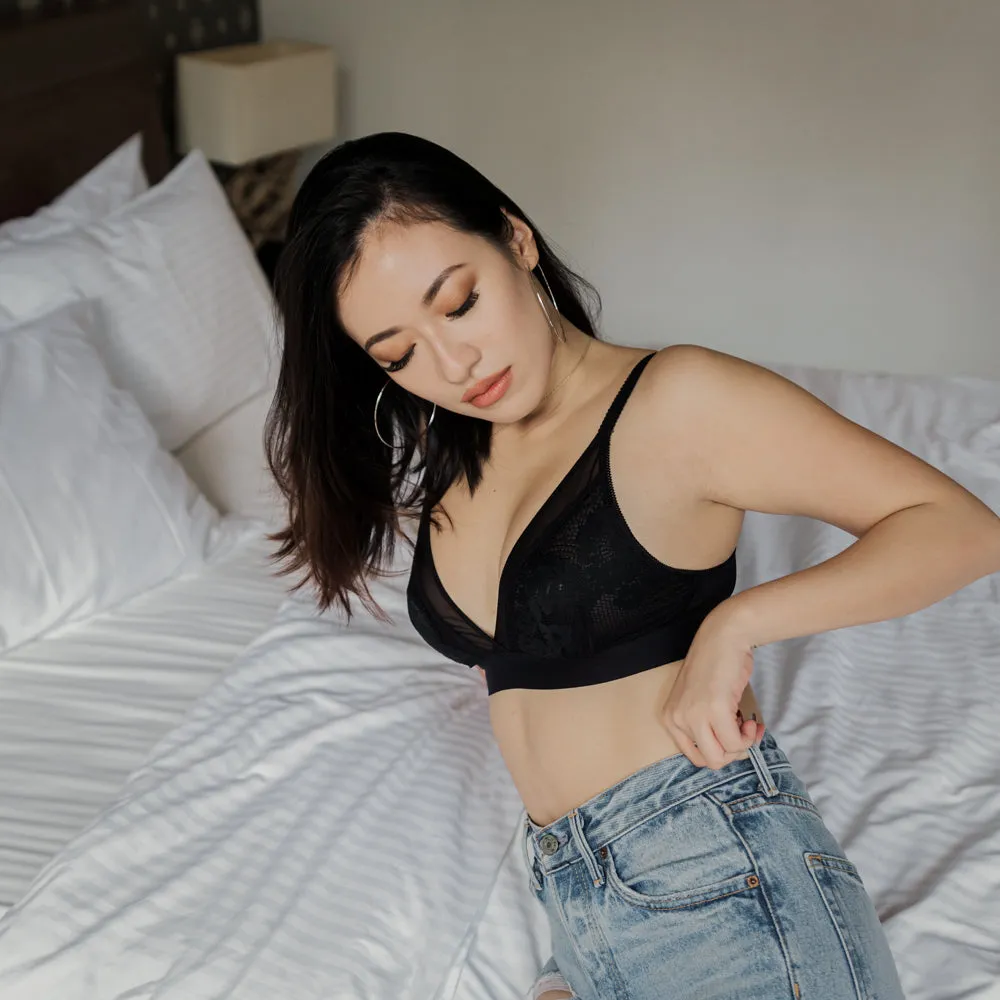 Modern Edge Bralette in Black (Size L & XL Only)
