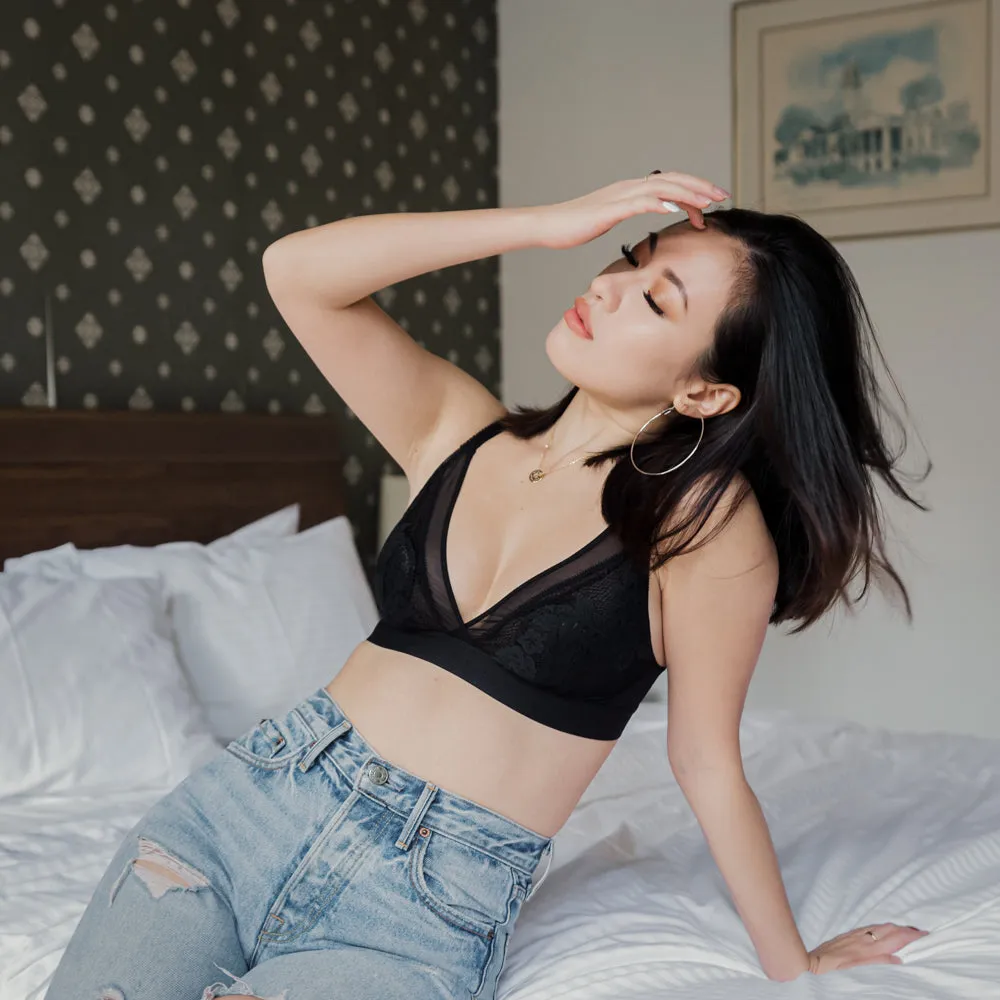Modern Edge Bralette in Black (Size L & XL Only)