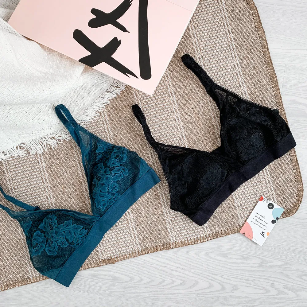 Modern Edge Bralette in Black (Size L & XL Only)