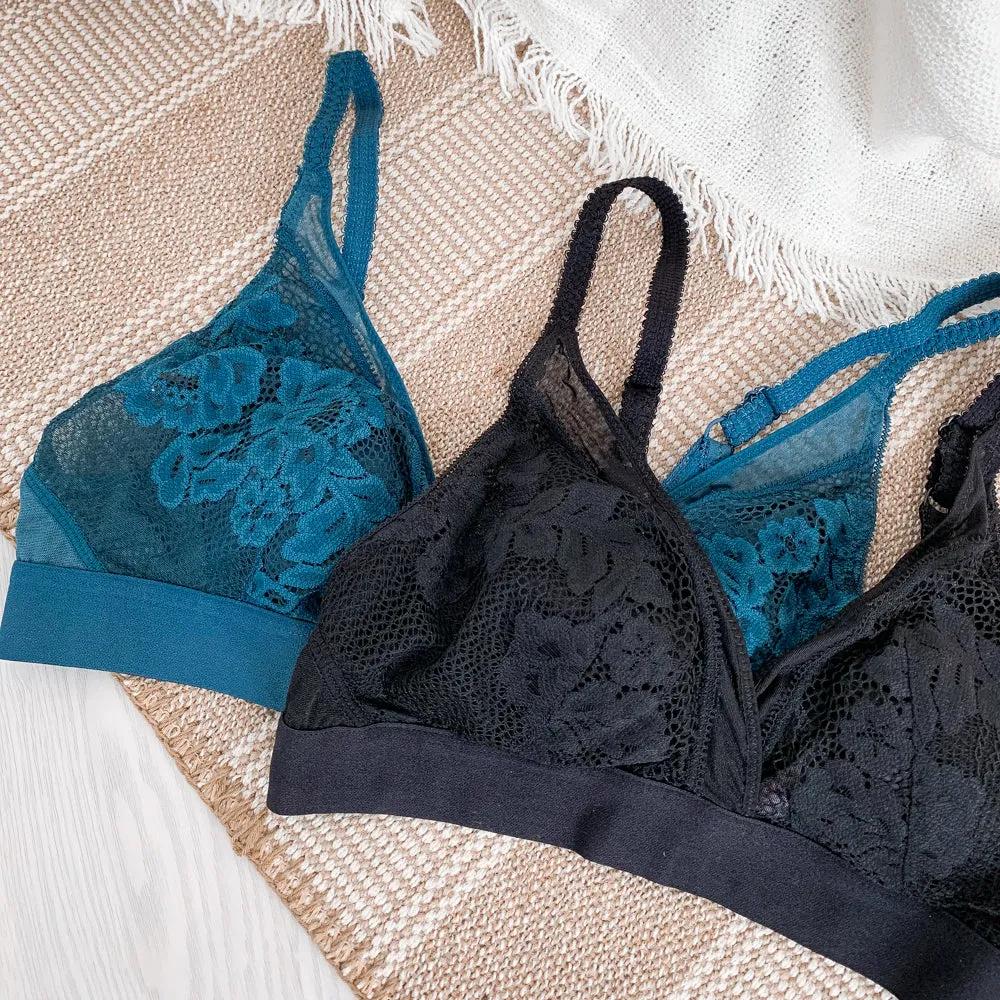 Modern Edge Bralette in Black (Size L & XL Only)