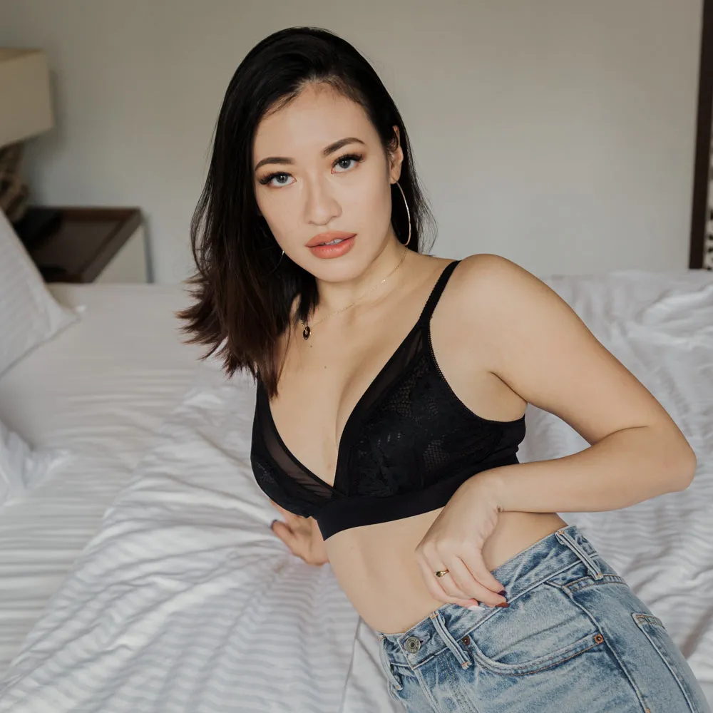 Modern Edge Bralette in Black (Size L & XL Only)