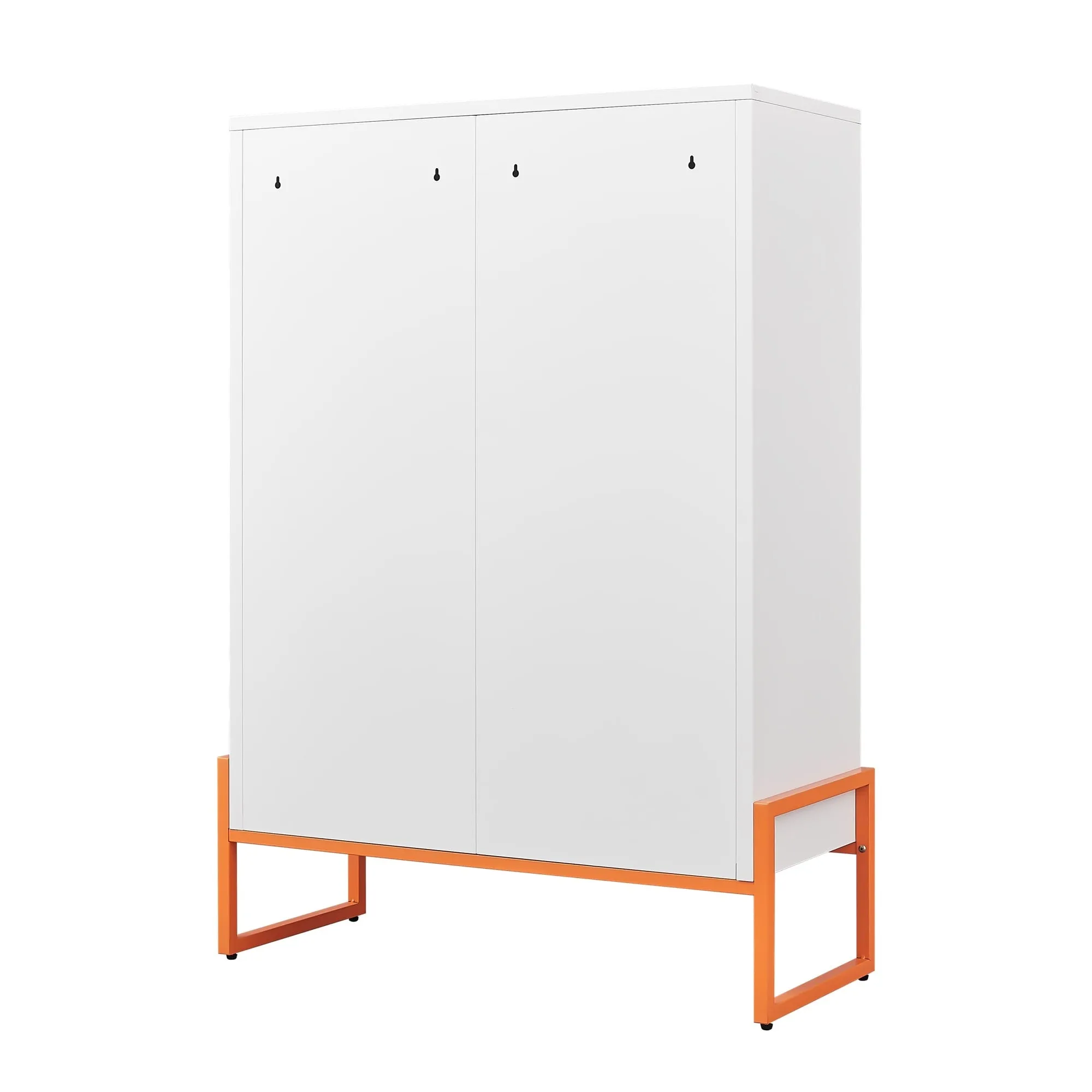Modern Metal Shoe Cabinet with Adjustable Mesh Doors and High Foot