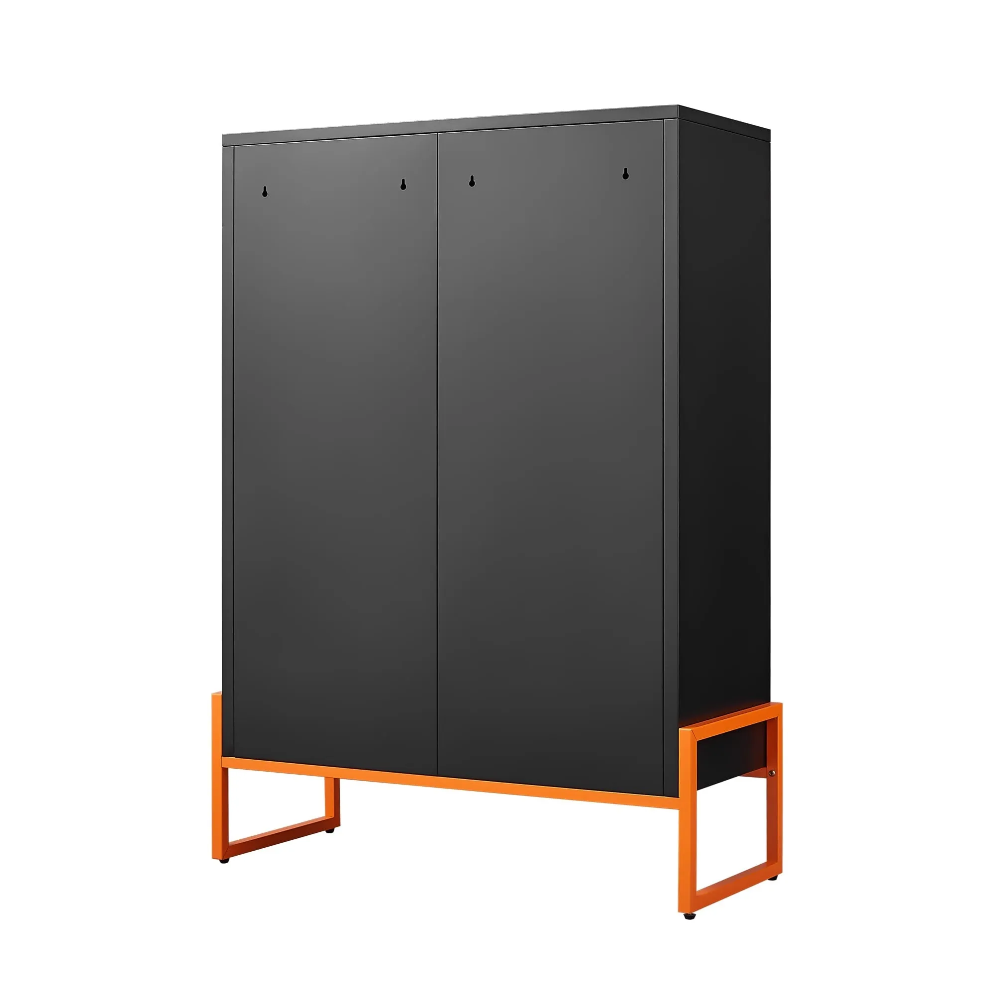 Modern Metal Shoe Cabinet with Adjustable Mesh Doors and High Foot