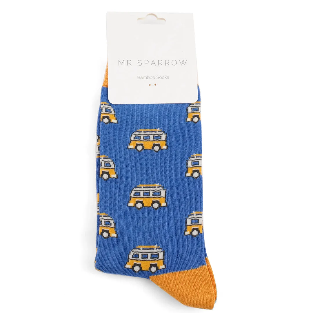 Mr Sparrow Campers Royal Bamboo Socks