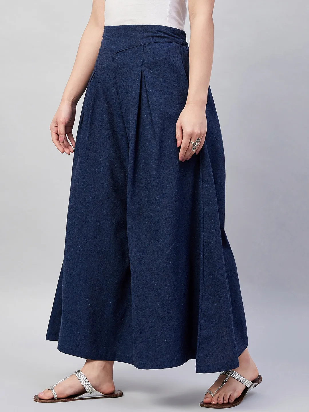 Navy Blue  Handloom Palazzo