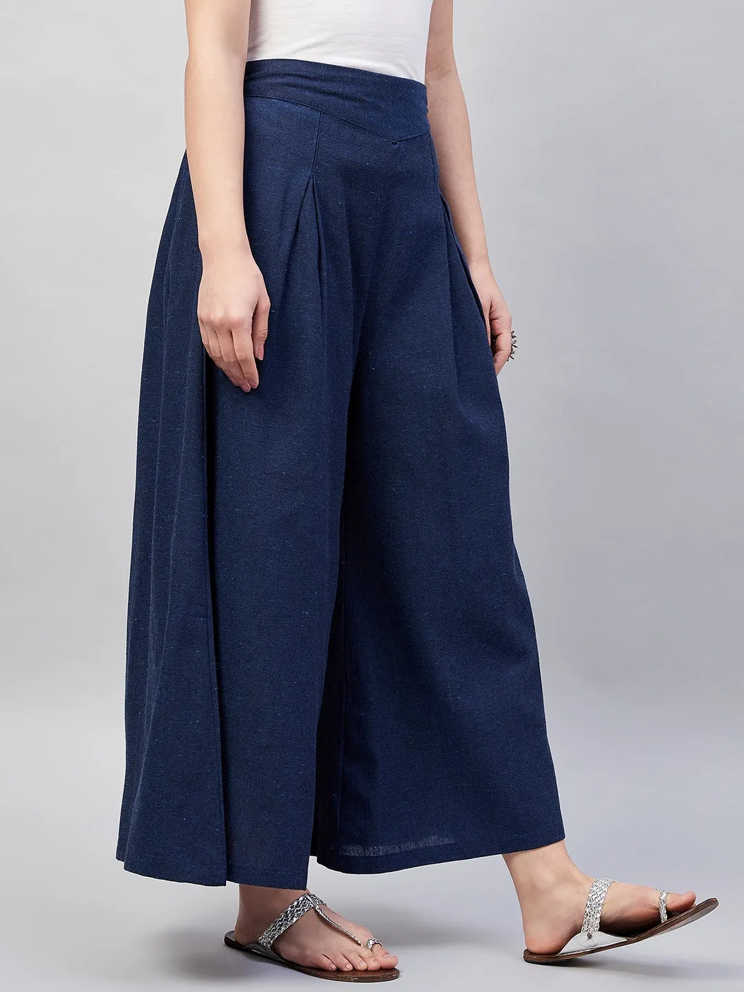 Navy Blue  Handloom Palazzo