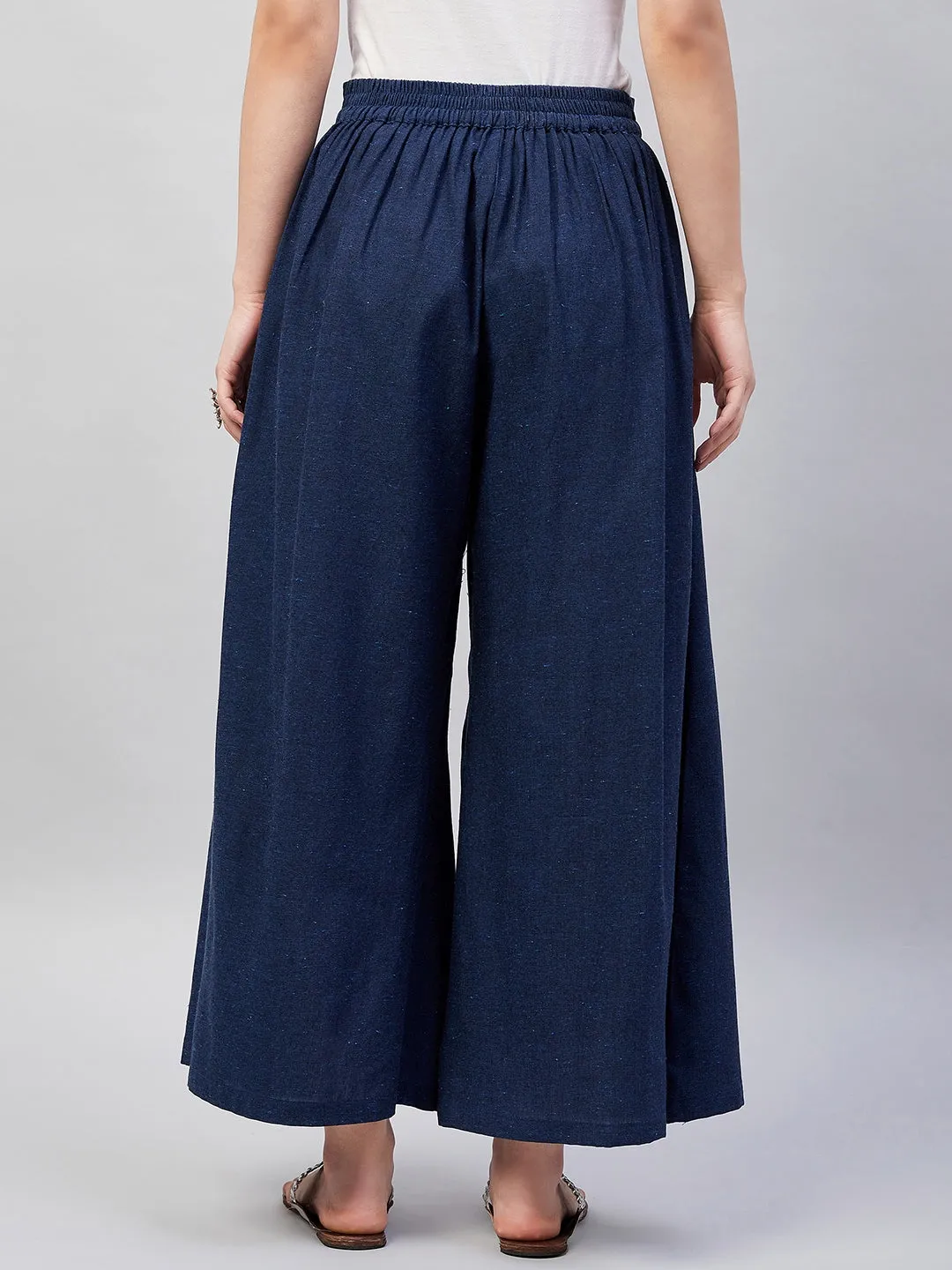 Navy Blue  Handloom Palazzo