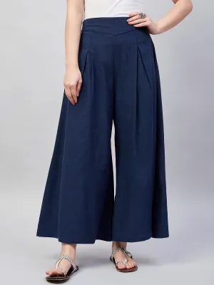 Navy Blue  Handloom Palazzo