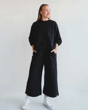 Noor Black Wide Leg Trousers