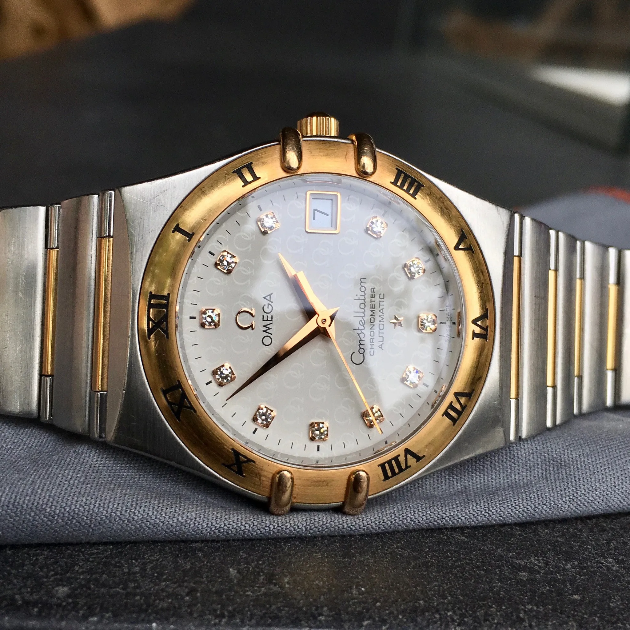 Omega Constellation 50th Anniversary Automatic Diamond 18K Steel Ref 1304.35