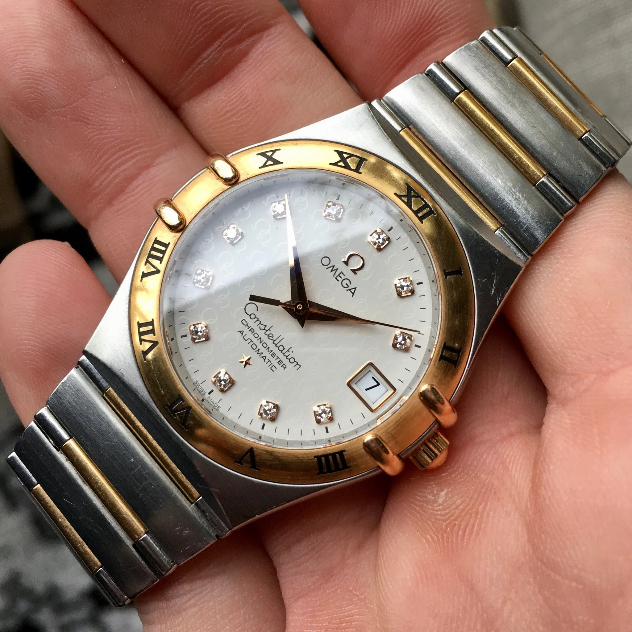 Omega Constellation 50th Anniversary Automatic Diamond 18K Steel Ref 1304.35