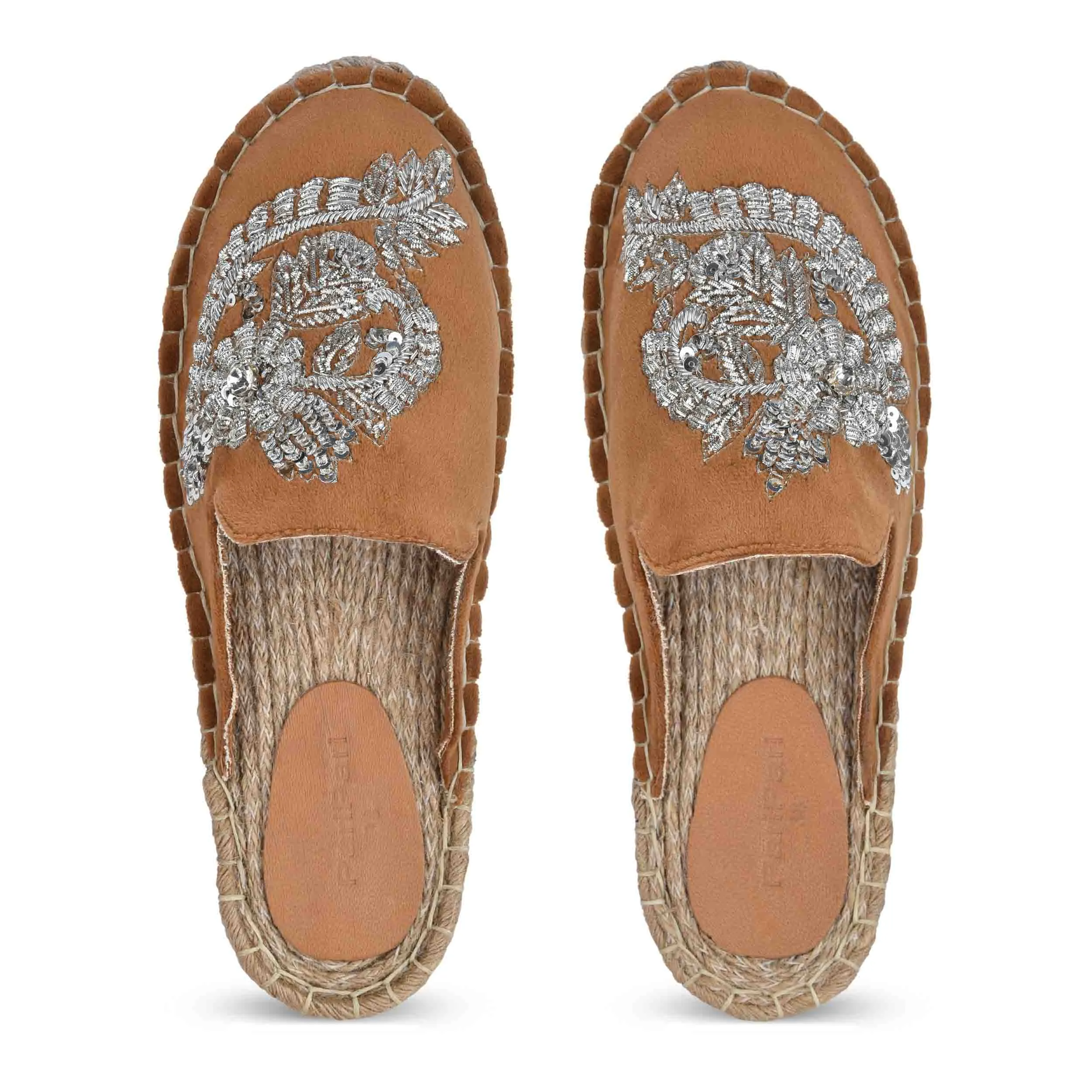 Ottoman Tan  Espadrilles Flats