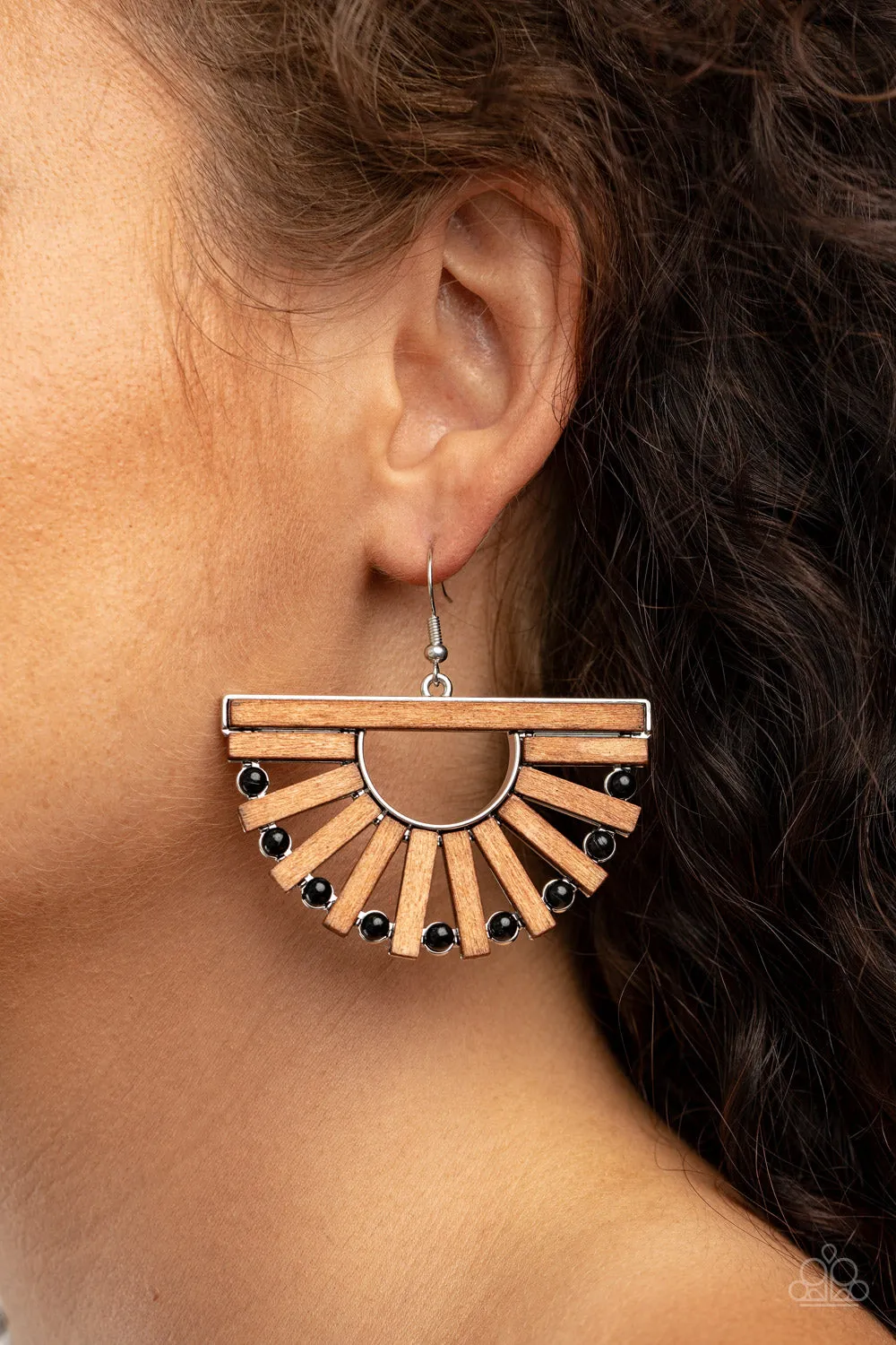Paparazzi Wooden Wonderland - Wooden Earrings