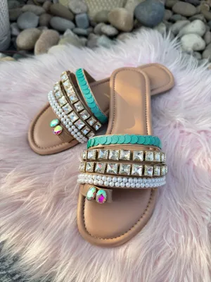 Pearl & Rhinestone Embellished Flats